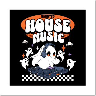 HOUSE MUSIC  -  Haunted Ghost DJ (white) Posters and Art